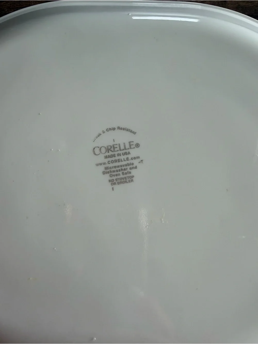 Corelle White Oval Platter with Branded Backstamp